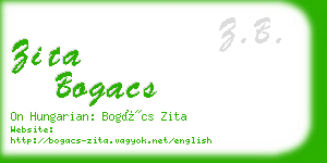 zita bogacs business card